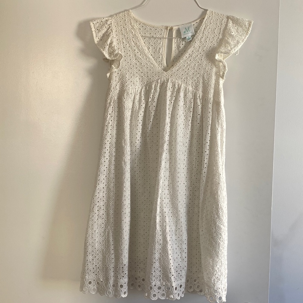 Boutique dress with adorable white eyelet print size small